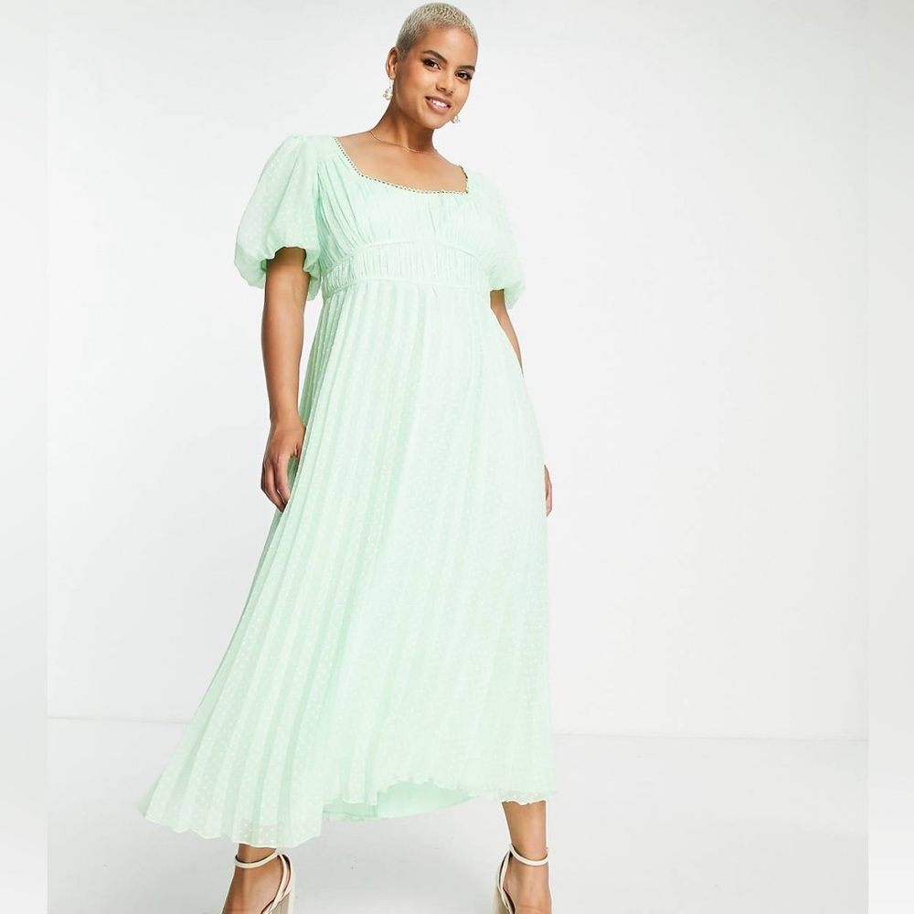 ASOS PLEATED MAXI DRESS     LIKE NEW - Picture 2 of 12